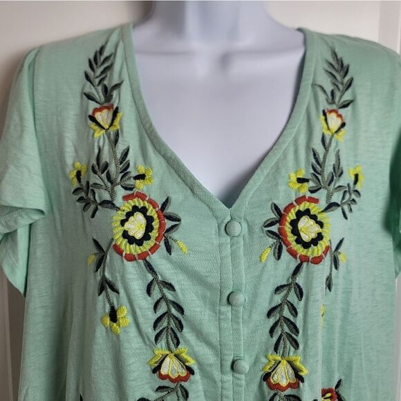 LANE BRYANT Embroidered Babydoll Top - Picture 3 of 8